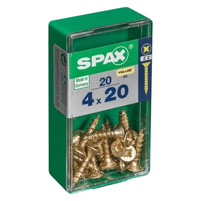 Image de Lot de 20 vis acier tête fraisée pozidriv SPAX, Diam.4 mm x L.20 mm