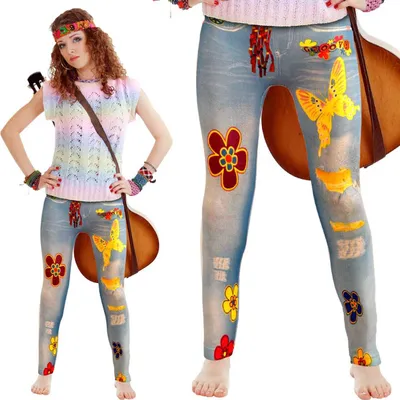 Produktbild von Leggings Flower-Power Jeans-Optik
