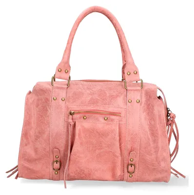 Immagine prodotto di Borsa a tracolla da donna in pelle scamosciata stampata, con tracolla regolabile, prodotta in Italia