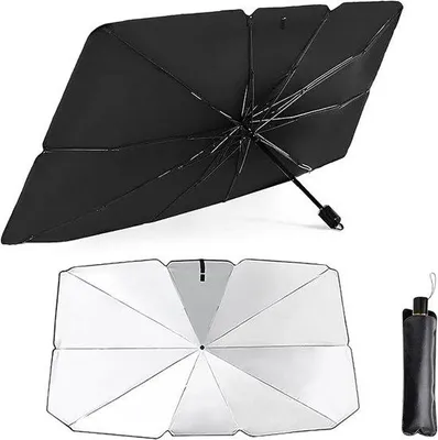 Produktbild von Famanu Universal Faltbares Auto-Sonnenschutzschild - Anti-UV Windschutzscheiben Schutz - Robustes und leichtes Material - Für alle Fahrzeuge geeignet