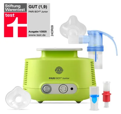 Produktbild von Pari Boy Junior Inhalationsgerät zur Behandlung von Other Health Care 130G1300 Gut in der Hand