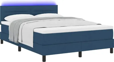 Zdjęcie produktu dla Łóżko sprężynowe z materacem Niebieski 140 x 200 cm tkanina