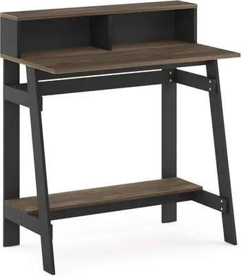 Immagine prodotto di Scrivania con struttura a A, scrivania per computer in noce colombiano, design semplice