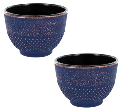 Produktbild von 2 Becher aus Gusseisen in Blau und Bronze - 0,15 L