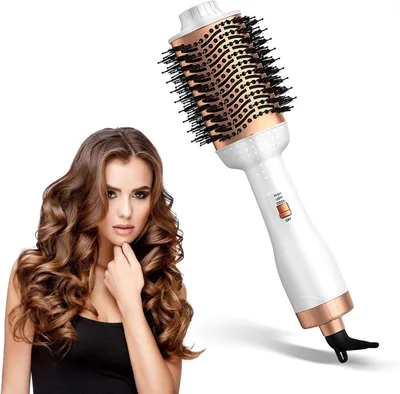 Produktbild von Warmluftbürste Professionell Heißluftbürste,3 in 1 Rund Haartrockner lockenbürste, Ionen Rundbürste für Trocknen,Glätten & Volumen