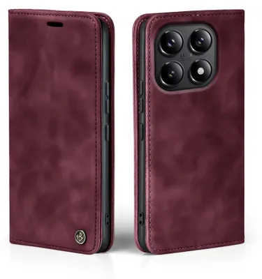 Produktbild von Handy Hülle für Xiaomi 17 Klapphülle Bookcase Flip Cover Handy Tasche Etui Farbe: Weinrot