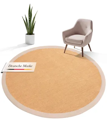 Produktbild von Sisalteppich Rund Beige Ø 200 | Moderner Teppich für Wohn- und Schlafzimmer