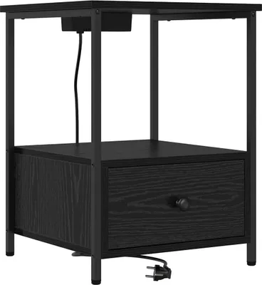 Produktbild von Nachttisch Schwarz Eichen-Optik 42 x 41 x 56 cm Holzwerkstoff