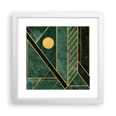 Produktbild von Gerahmtes Poster - Weißer Rahmen - Grün Stück geometrisch - 30x30 cm - Wand Bild - Wanddeko - Wandbilder - Kunstposter - Wandposter - Bilderrahmen - Bilder - Kunstdruck - P2WAC30x30-4797