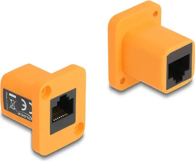 Produktbild von DELOCK  D-Typ Modul RJ45 Buchse zu Buchse orange