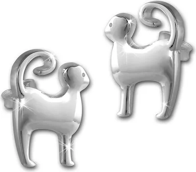 Produktbild von Teenie-Weenie Ohrstecker für Kinder 925 Sterling Silber Katze Ohrringe SDO4294J