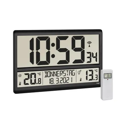 Produktbild von Digitale XL-Funkuhr mit Außen- und Innentemperatur, 60.4521.01, TFA Dostmann