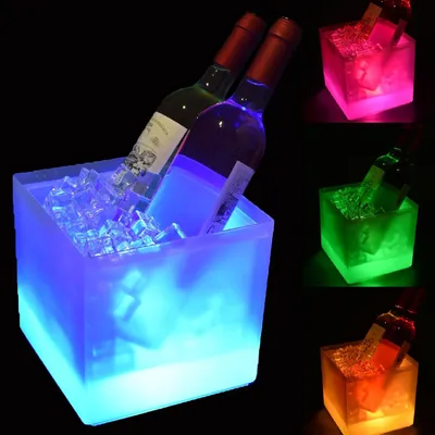 Productafbeelding van IJsemmer met led - 3,5 liter - Kleurrijke led-ijsemmer voor flessen - Ijsemmer met automatische kleurverandering - Feestjes - Huizen - Bars - Clubs