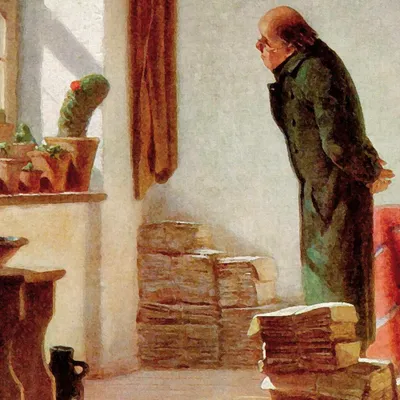 Produktbild von Carl Spitzweg Kunstdruck Bild - Der Kaktusliebhaber, 1850 (100 x 100 cm)