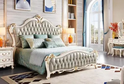 Produktbild von Bett in klassischem Design s Doppelbett Elegantes Zweibett