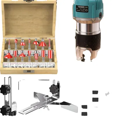 Obrázek produktu pro Frézka na dřevo, motor 800 W, sada 15 fréz, 800 W