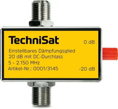 Produktbild von TechniSat Dämpfungsglied | einstellbar (mit F-Kupplung) | silber