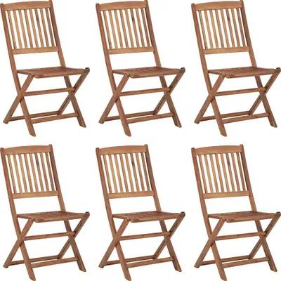 Immagine prodotto di vidaXL Sedie da giardino pieghevoli 6 pezzi con cuscino in legno massiccio di acacia