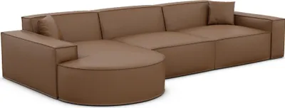 Produktbild von Kunstleder L-Form Sofa Brevia Braun Links