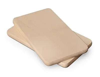 Produktbild von Frühstücksbrettchen Holz - Natur Buche unbehandelt - Holzbrettchen - Küchenbrett Küchenutensilien - ca.24 x 14 x 1.5 cm - Schneidebrett 2er Set