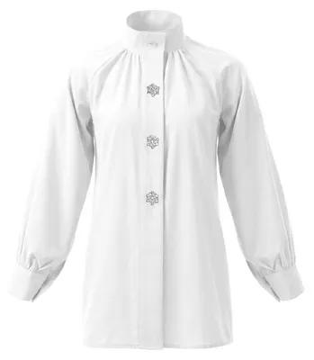 Produktbild von Elegante Langarm-Bluse mit Stehkragen und markanten Knöpfen