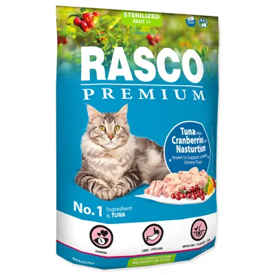 Zdjęcie produktu dla Rasco Premium Sterilized Tuńczyk z Żurawiną i porostami 0,4kg