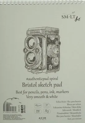 Immagine prodotto di SMLT Blocco da disegno Bristol A3 185gr 50 fogli carta per artisti