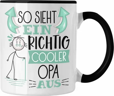 Produktbild von Trendation - Opa Tasse Geschenk So Sieht Ein RIchtig Cooler Opa Aus Geschenkidee Lustiger Spruch Geburtstag Becher Kaffeetasse Vatertag (Schwarz)