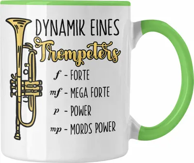 Produktbild von Trendation - Lustige Trompete Tasse Geschenk für Trompeten-Spieler (Grün)
