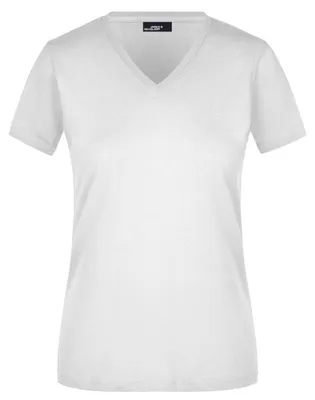 Produktbild von James and Nicholson - T-Shirt V-Ausschnitt für Damen LT2362 (S) (Weiß)