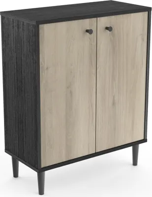 Produktbild von Kommode Mehrzweckschrank Anrichte Standschrank Beistellschrank "Arriana II" Kronberg Eiche / Schwarz