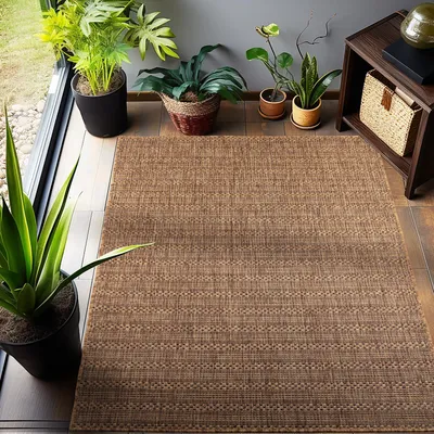 Image de Carpetsale24 Tapis Intérieur Extérieur Uni Tissage Plat Imperméable Balcon Terrasse Salon Style Scandinave Boho, Taille: 120x170 cm