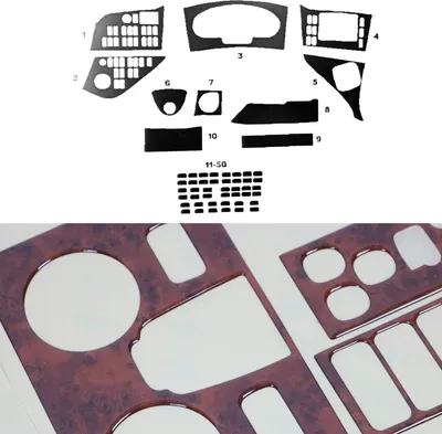 Immagine prodotto di Decorazione interna dell'abitacolo per Mercedes Travego 2012-2015 in legno di radica 50 pz