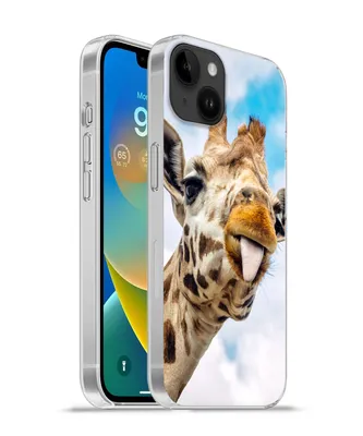 Produktbild von MuchoWow® Handyhülle Schutzhülle Hülle für Apple iPhone 14 Plus - Soft case Giraffe - Lustig - Zunge - Kinder - Jungen - Mädchen - Kind Silikon Softcase Handy Hülle - Abbildung
