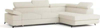 Produktbild von Masseno Ecksofa FAVIEN R-S mit Schlaffunktion L-Form, Sofa mit Bettkasten, Wohnzimmersofa, Couch, Soffa, Bettsofa, Couchgarnitur- Creme, QUELLE 02