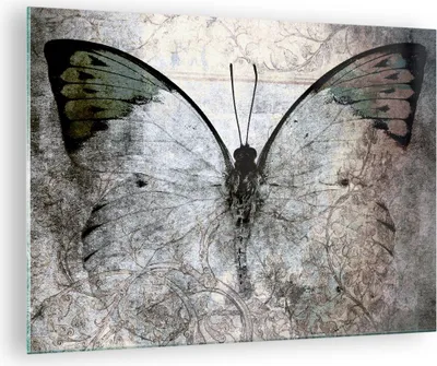 Produktbild von Bilder auf glas - Schmetterling Abstraktion - 70x50cm - Glasbilder - Wandbilder - Kunstdruck - zum Aufhängen bereit - Wanddekoration aus Glas - Glas Bilder - Wandbild auf Glas - GAA70x50-3679