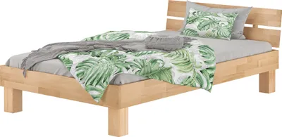 Produktbild von Massivholzbett 120x200 Einzelbett Buche naturbelassen-geölt Bettrahmen Zubehör wählbar V-60.86-12ohne Zubehör