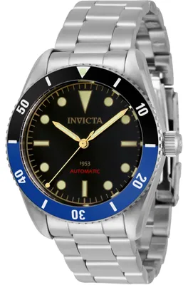 Obrázek produktu pro Invicta VINTAGE Pro Diver 34333 Pánské Hodinky - Automatické Hnutí - Nerezová Ocel s Černým Ciferníkem - 40 mm