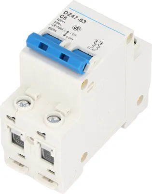 Obrázok produktu pre Obvodový istič Mini 2P MCB DIN Rail Mount 6000A Vypínacia kapacita 400V 6A pre domácu kanceláriu