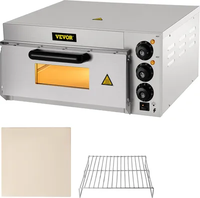 Image de Mini four VEVOR, 36 cm Four à pizza électrique professionnel 2000 W, deux réglages de température Four Gastro, pierre à pizza & étagère Four Gastro à pierre, pain, gâteaux, tartes, etc.