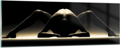 Produktbild von Bilder auf glas - Nackter Körper Modell künstlerische Pose - 90x30cm - Glasbilder - Wandbilder - Kunstdruck - Wanddekoration aus Glas - Glas Bilder - Wandbild auf Glas - GAB90x30-0321