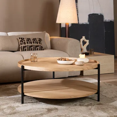Produktbild von Bronx71 Couchtisch Rio rund Ø 90 cm Eiche hell