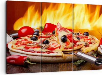 Produktbild von Bild auf Leinwand - Leinwandbild - Kuchen Backen Pizza Käse - 105x70cm - Wand Bild - Wanddeko - Leinwanddruck - Bilder - Kunstdruck - Wanddekoration - Leinwand bilder - Wandkunst - CE105x70-2406