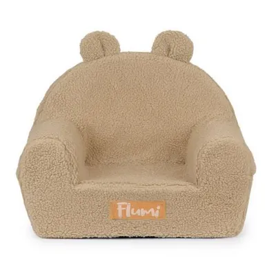 Immagine prodotto di Poltrona Flumi per bambini teddy beige scuro, poltroncina 56x42 cm, seduta per sala giochi