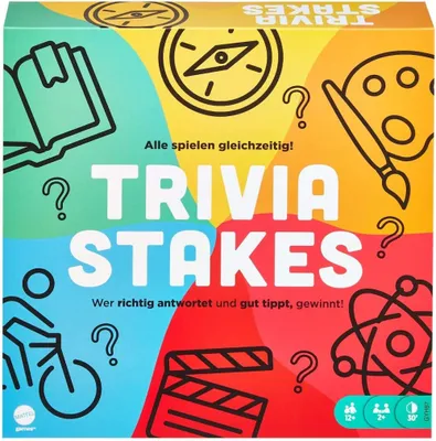 Produktbild von Mattel - Brettspiel - Trivia Stakes Quizspiel Gesellschaftsspiel