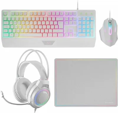 Zdjęcie produktu dla Mars Gaming MCP124PRO, Przewodowa, USB, Membranowa, QWERTY, RGB LED, Biały