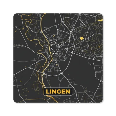 Produktbild von MuchoWow® Mauspad Mousepad Stadtplan - Deutschland - Gold - Lingen - Karte 20x20 cm - Mousepads - Maus Mat - Pad - Mausunterlage - Desk Mat - Bureauartikeln