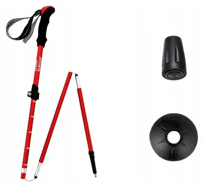 Produktbild von Verk 14708 Zusammenklappbarer Wanderstock, 1 Stück, rot