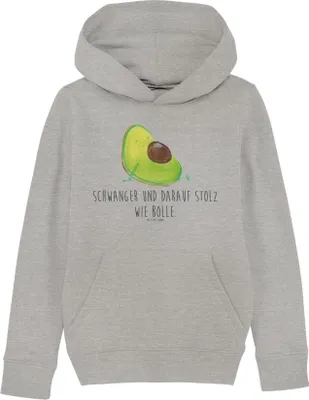 Produktbild von Mr. & Mrs. Panda Kinderpullover Avocado Schwangerschaft 12-14 Jahre (152/164) - Heather Grey - Geschenk, Kapuzenpullover, Kinderbekleidung, Kapuzenpulli, Sweater, Geburt