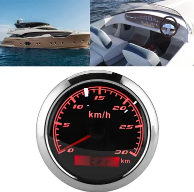 Produktbild von GPS-Tachometer, 30 km/h, Kilometerzähler, 85 mm, IP67, wasserdicht, für Boot, Auto, Yacht, Motorrad, schwarzes Zifferblatt